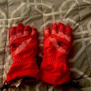 Pink North Face Snow Gloves